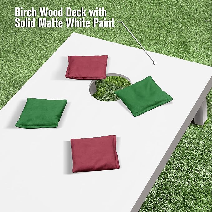 GoSports 4 ft x 2 ft Regulation Size Wooden Cornhole Boards Set - Includes Carrying Case and Over 100 Optional Bean Bag Colors