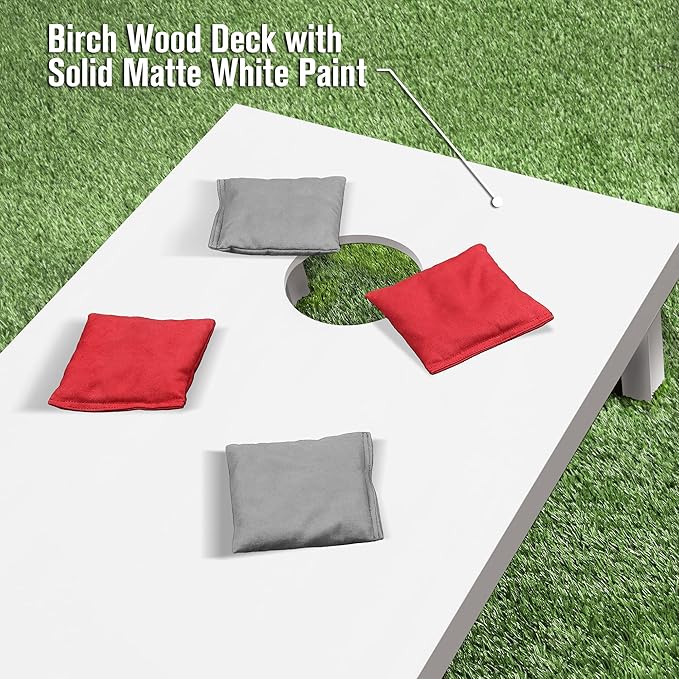 GoSports 4 ft x 2 ft Regulation Size Wooden Cornhole Boards Set - Includes Carrying Case and Over 100 Optional Bean Bag Colors