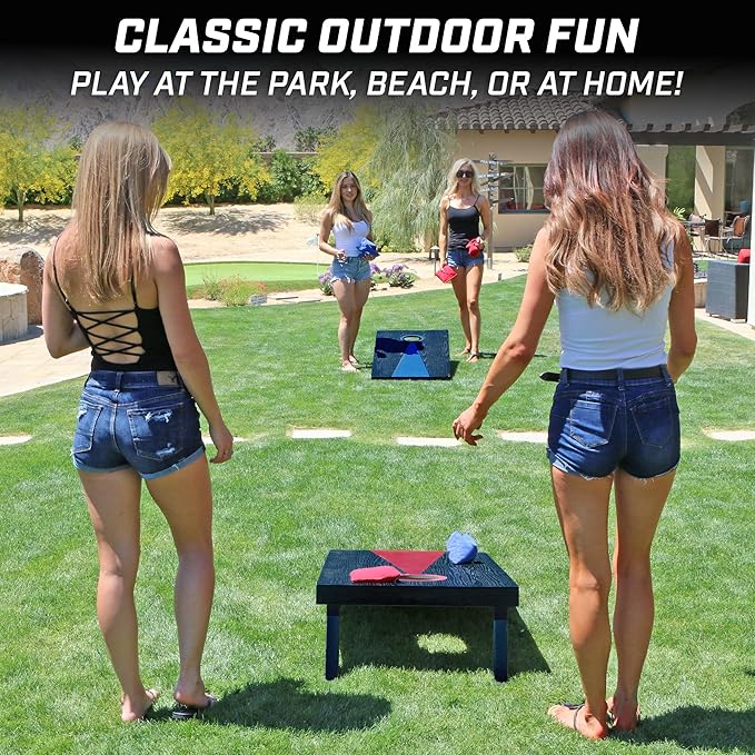 GoSports 4 x 2 ft Regulation Size Wood Cornhole Boards - 10 Vintage Wood Designs (Choose Your Style)