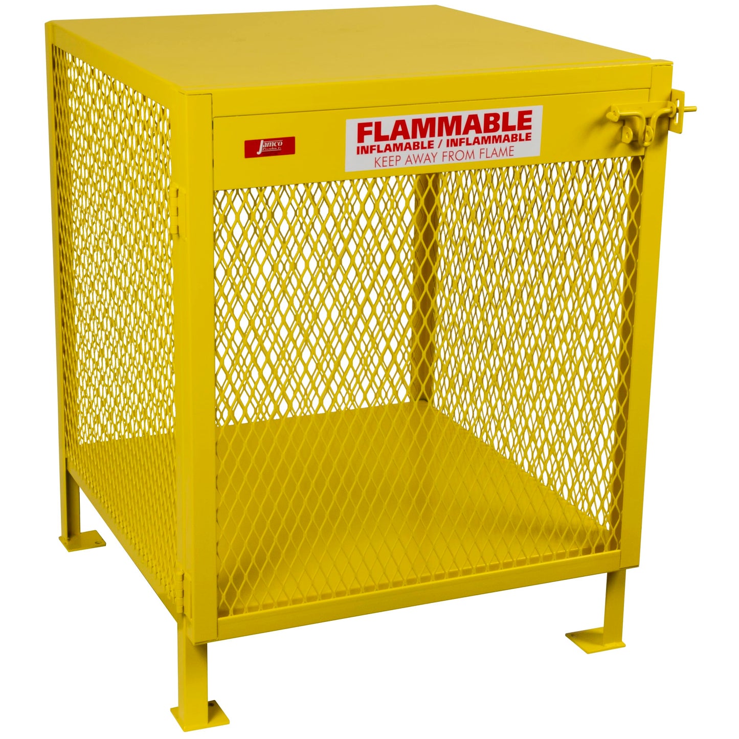 Jamco CW330YPQA Vertical Storage Cylinder Cabinet for Storing Forklift Propane Gas Tanks, 4 Cylinder Capacity, 14-Gauge Steel, 33" x 34" x 40", Yellow