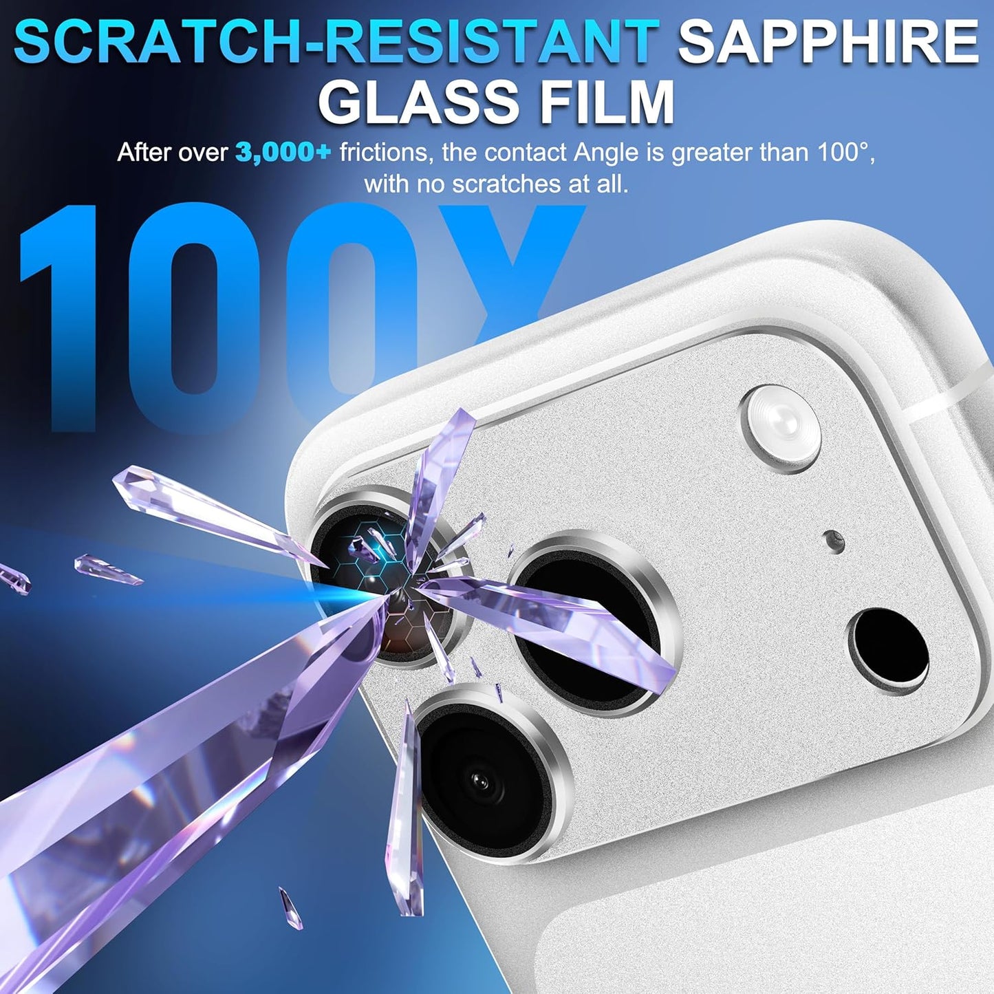 17 Suoman for iPhone Pro Max Camera Lens Protector, [All-in-one Frosted] [Strong-Adhesion] Metal Frame Tempered Glass