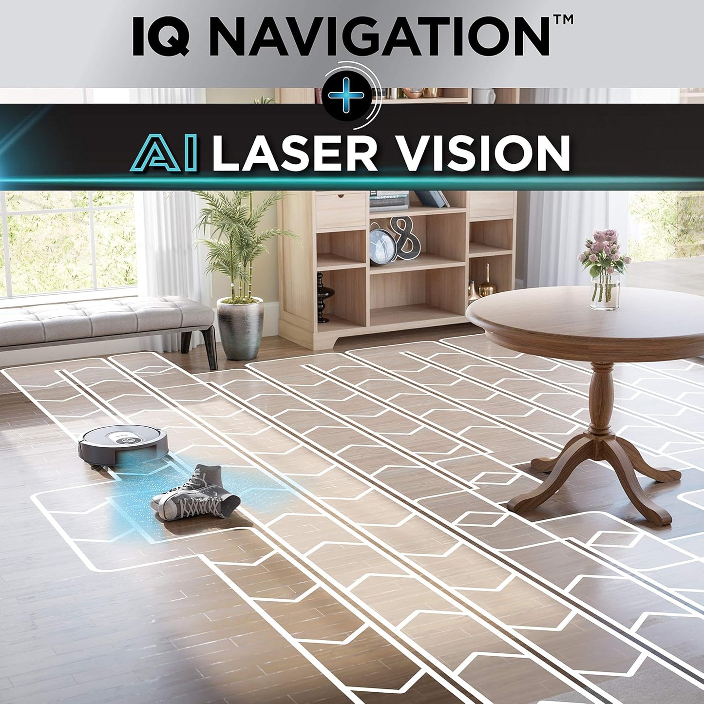 Shark AI Robot Vacuum - Smart Mapping & Scheduling for Pet Hair | Black/Silver (RV2001)
