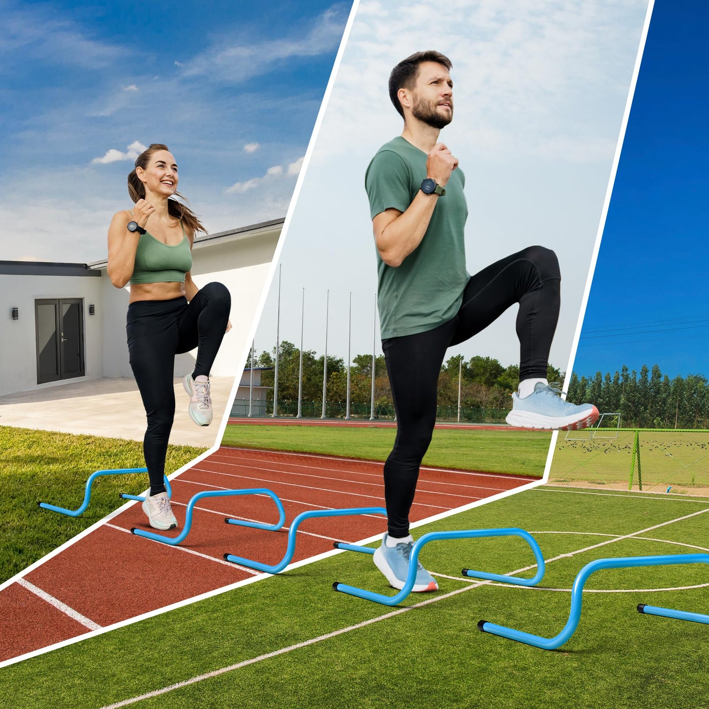 Yes4All Agility Speed Training Agility Hurdles for Athletes - 5 Pack - Speed and Agility Training Equipment for Soccer Basketball Football Hurdle Training (Blue)