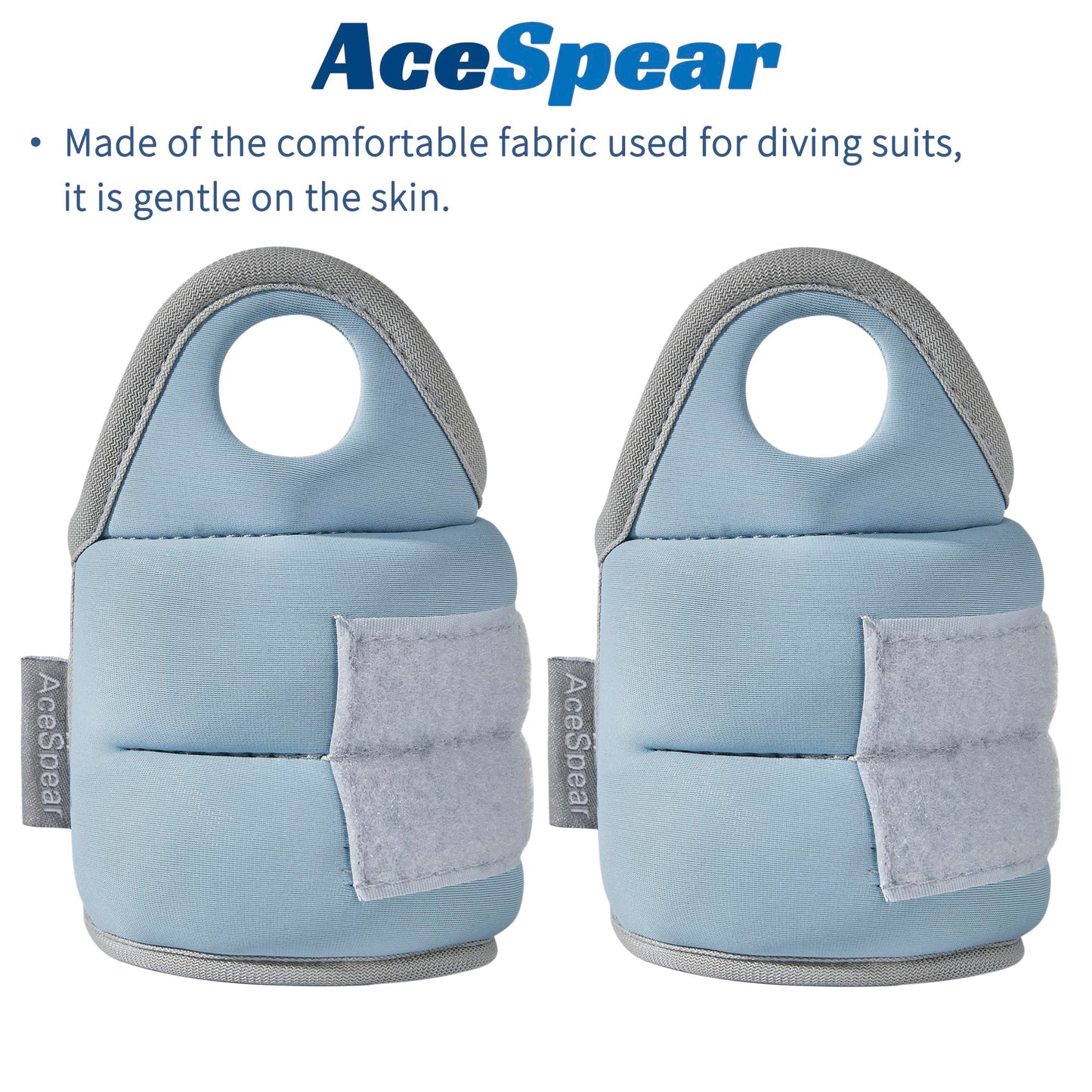 AceSpear Wrist Weights with Thumb Loops Lock for Men Women 1lb*2 2lbs*2 3lbs*2 Ankle Weights Weighted Gloves for Running Strength Training Walking Exercises (Blue, 1 lb x 2)