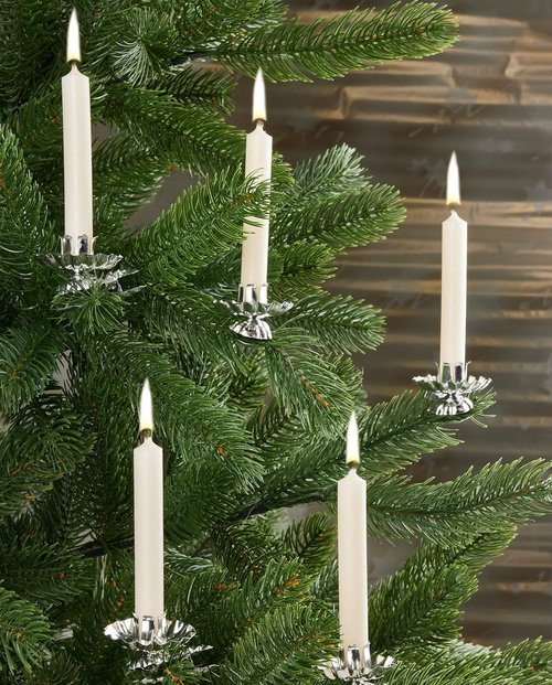 Eika Premium Christmas Tree Candles - Set of 20 Traditional Wax Candles for Pyramids & Chimes - Champagne Color