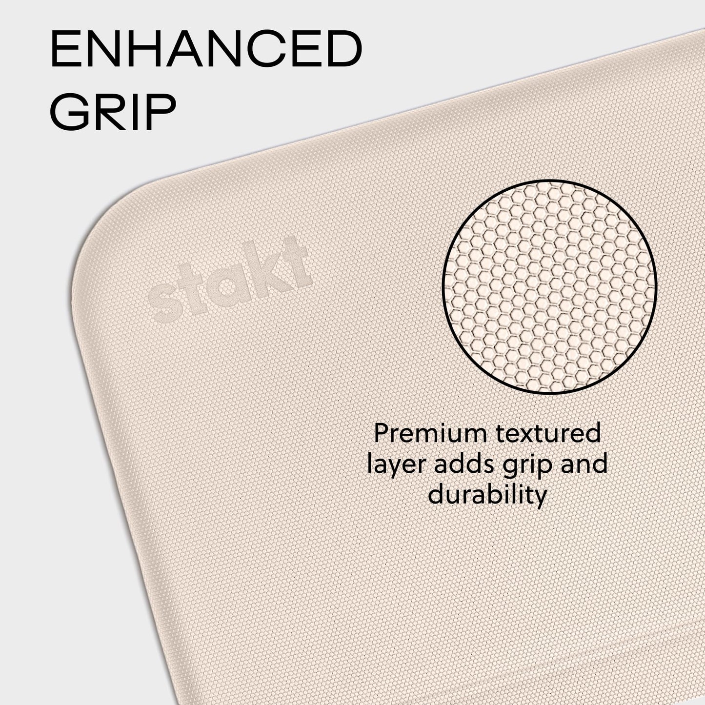 Stakt Foldable Yoga Mat Pro, 2 in 1 with Premium Textured Grip, Non Slip, Folding Exercise and Fitness Mat for Pilates, Strength Training, and High Impact Workouts - Dune