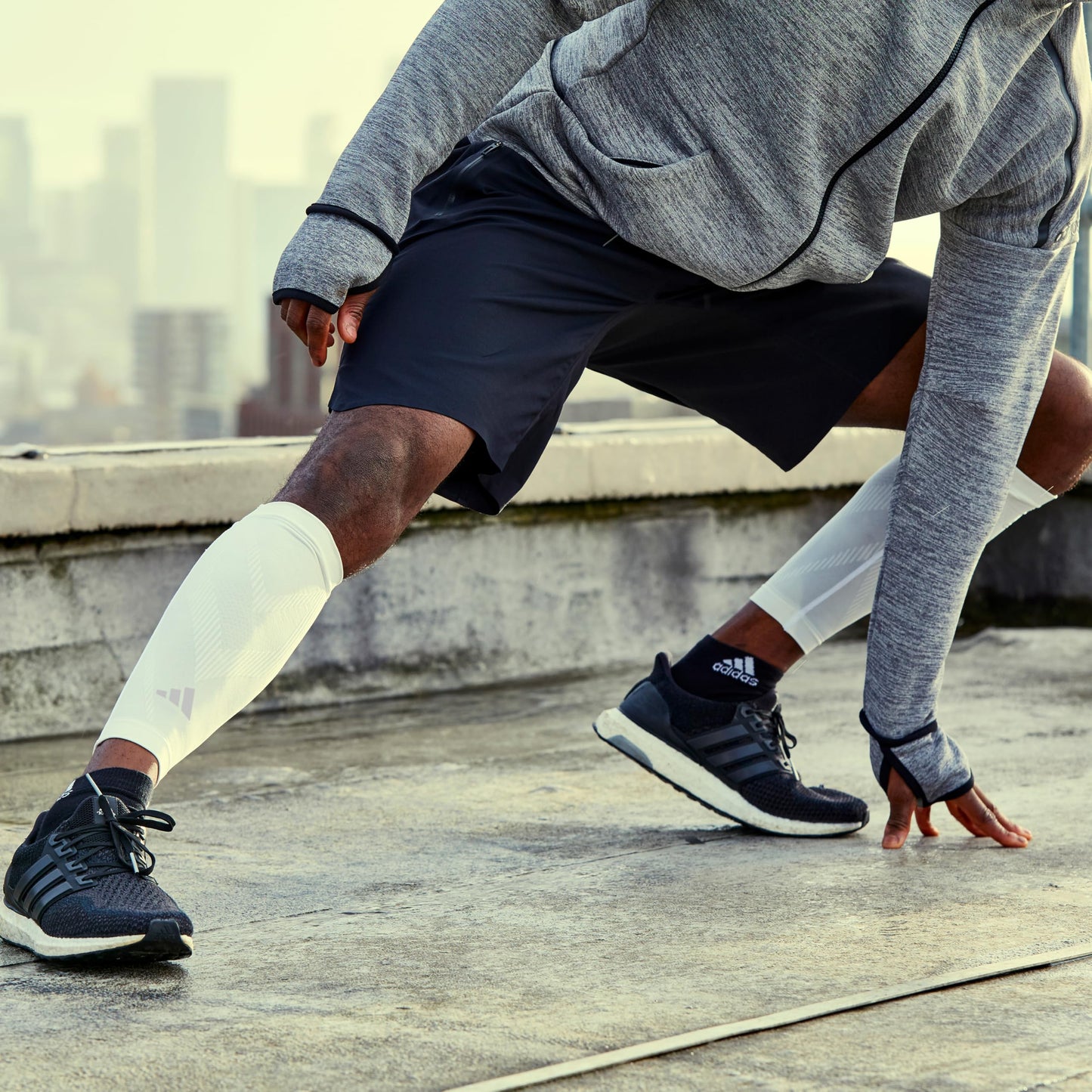 adidas Calf Compression Sleeves for Women and Men - Pair of Calf Sleeves for Running, Training, and Stronger Workouts - Breathable and Lightweight - Durable Calf Compression Support - White, S/M