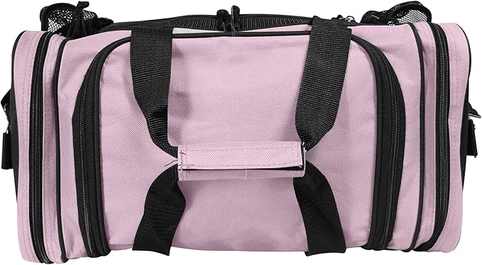 DALIX 17" Duffle Bag Dual Front Mesh Pockets (Black Gold Gray Dark Green Navy Blue Maroon Royal Blue Orange Pink Purple Red White