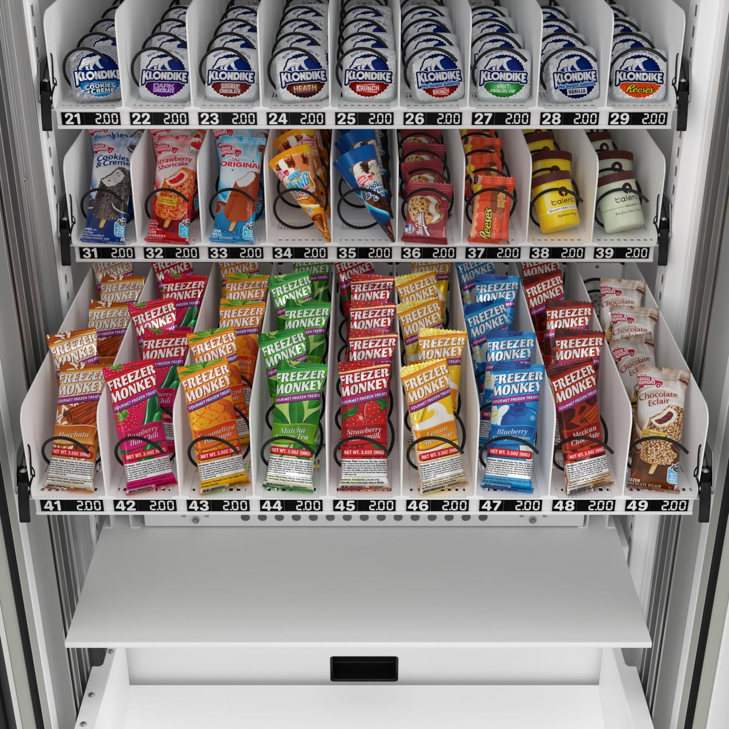 KoolMore 45 in. Commercial Freezer Ice Cream Vending Machine with 44 Slots, Ample 49 in. Touch Display, Bill Acceptor and Credit Card Reader in White