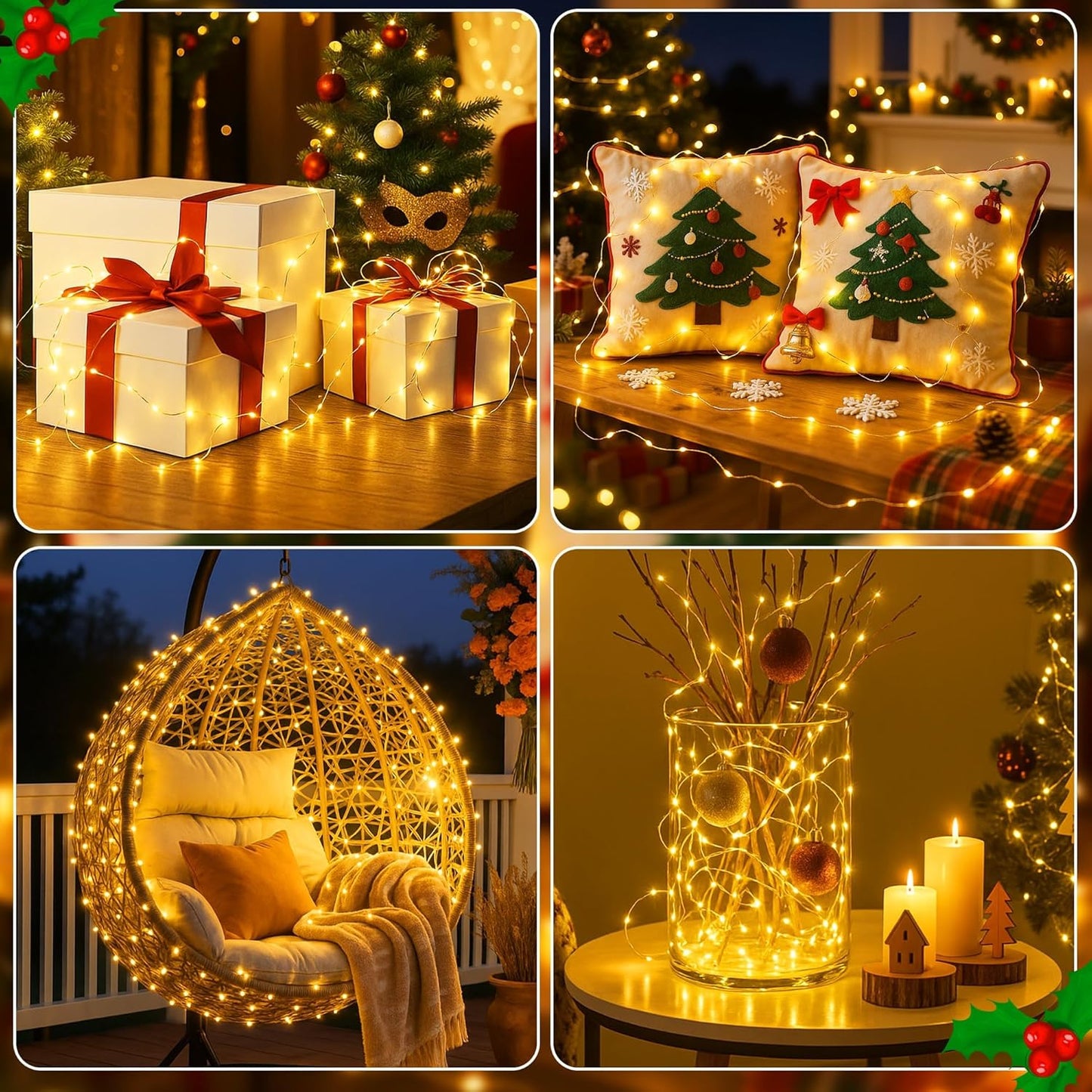 Skiennix 16FT LED Fairy Lights - Battery Operated with Timer & 8 Modes | Warm White Mini String Lights for Holiday Decor