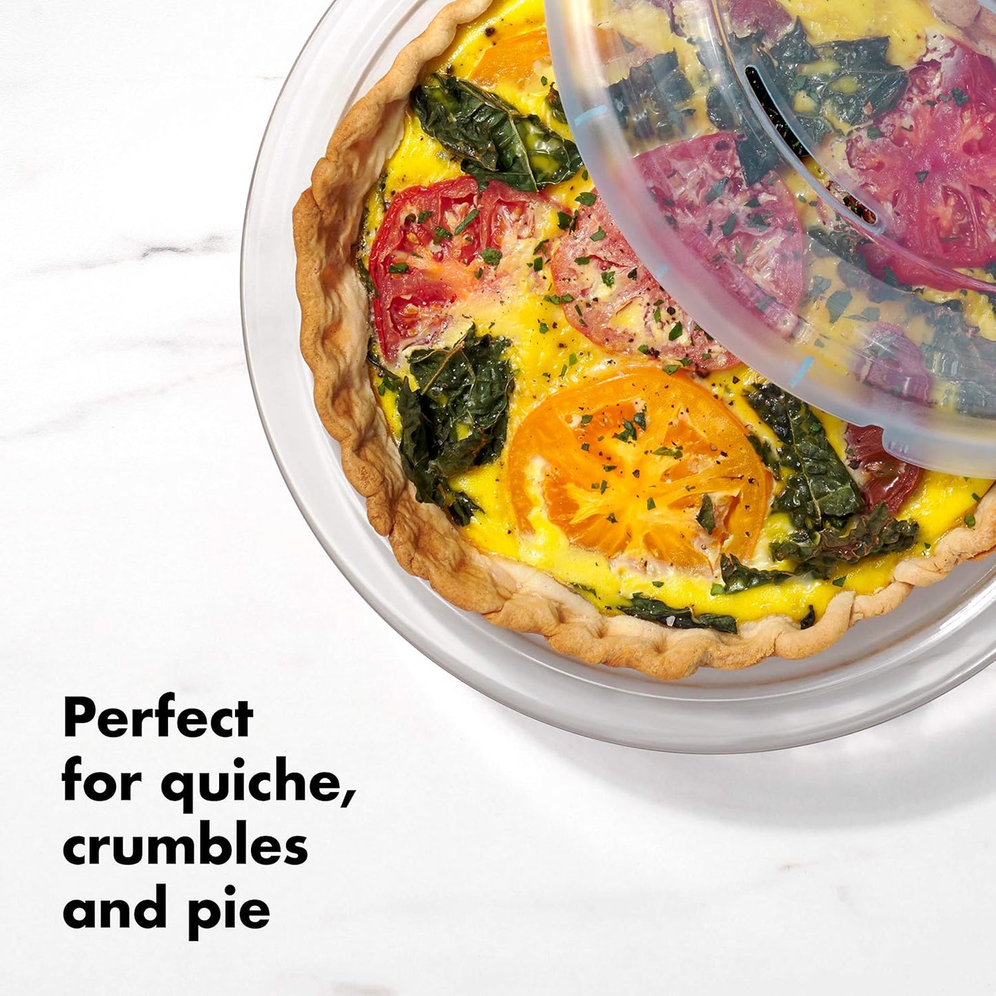 OXO Good Grips Glass Pie Plate with Lid - Durable, Oven-Safe Design for Perfect Baking