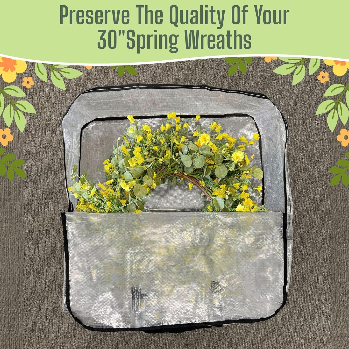 VENO Clear Moving Bags - 4 Pack Heavy Duty Storage Totes for 30" Wreaths, Clothes & Bedding