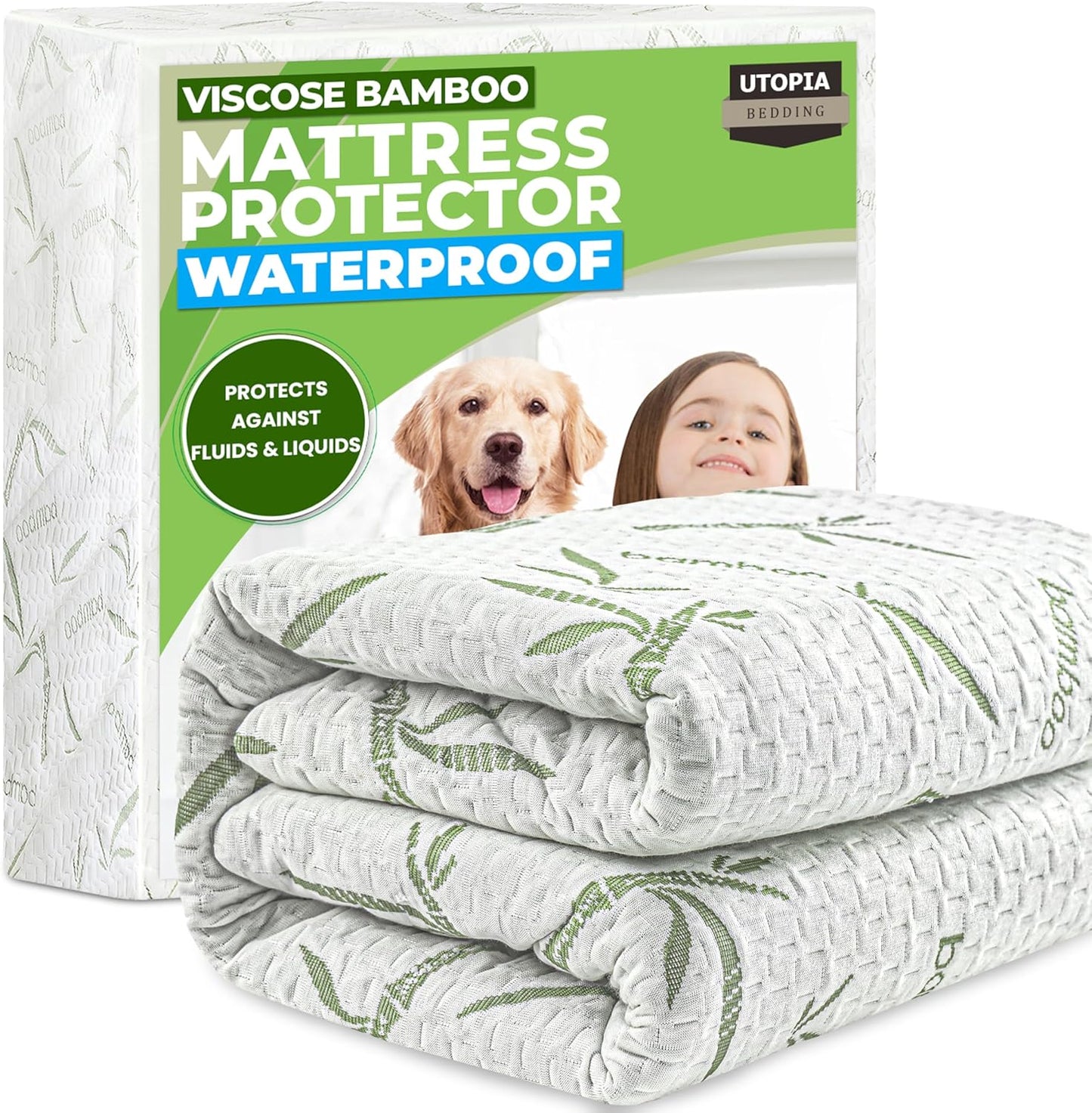 Utopia Bedding Waterproof King Size Mattress Protector - Premium 200 GSM Bamboo Viscose, Soft & Breathable