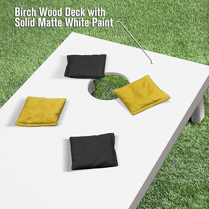 GoSports 4 ft x 2 ft Regulation Size Wooden Cornhole Boards Set - Includes Carrying Case and Over 100 Optional Bean Bag Colors