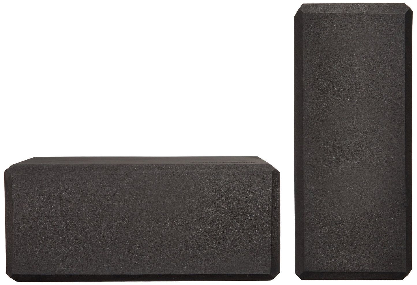 Amazon Basics Non-Slip Yoga Blocks, Set of 2, Deepen Poses, 4" x 9" x 6", Black