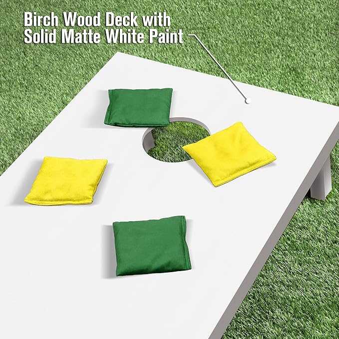 GoSports 4 ft x 2 ft Regulation Size Wooden Cornhole Boards Set - Includes Carrying Case and Over 100 Optional Bean Bag Colors