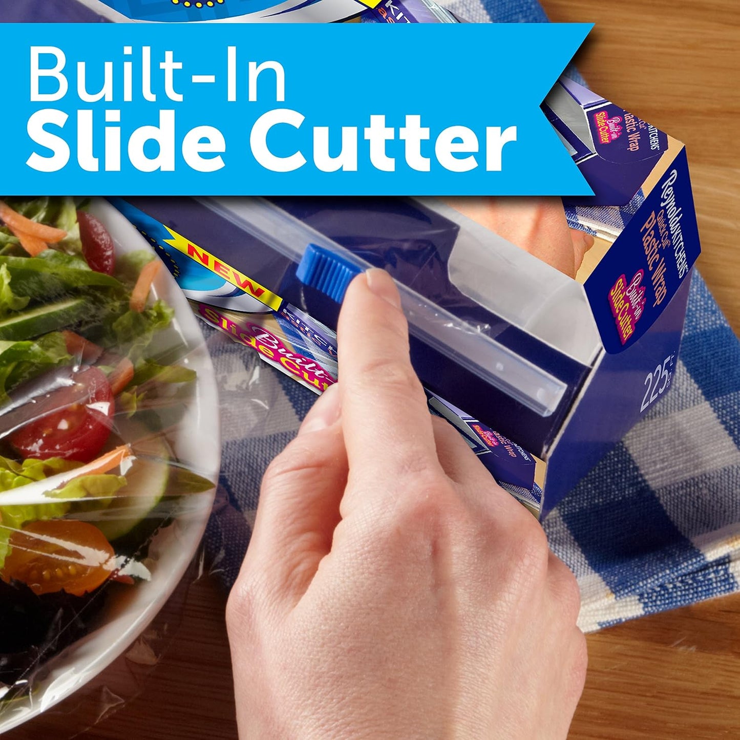 Reynolds Kitchens Quick Cut Plastic Wrap - 225 Sq Ft | Effortless Food Storage Solution