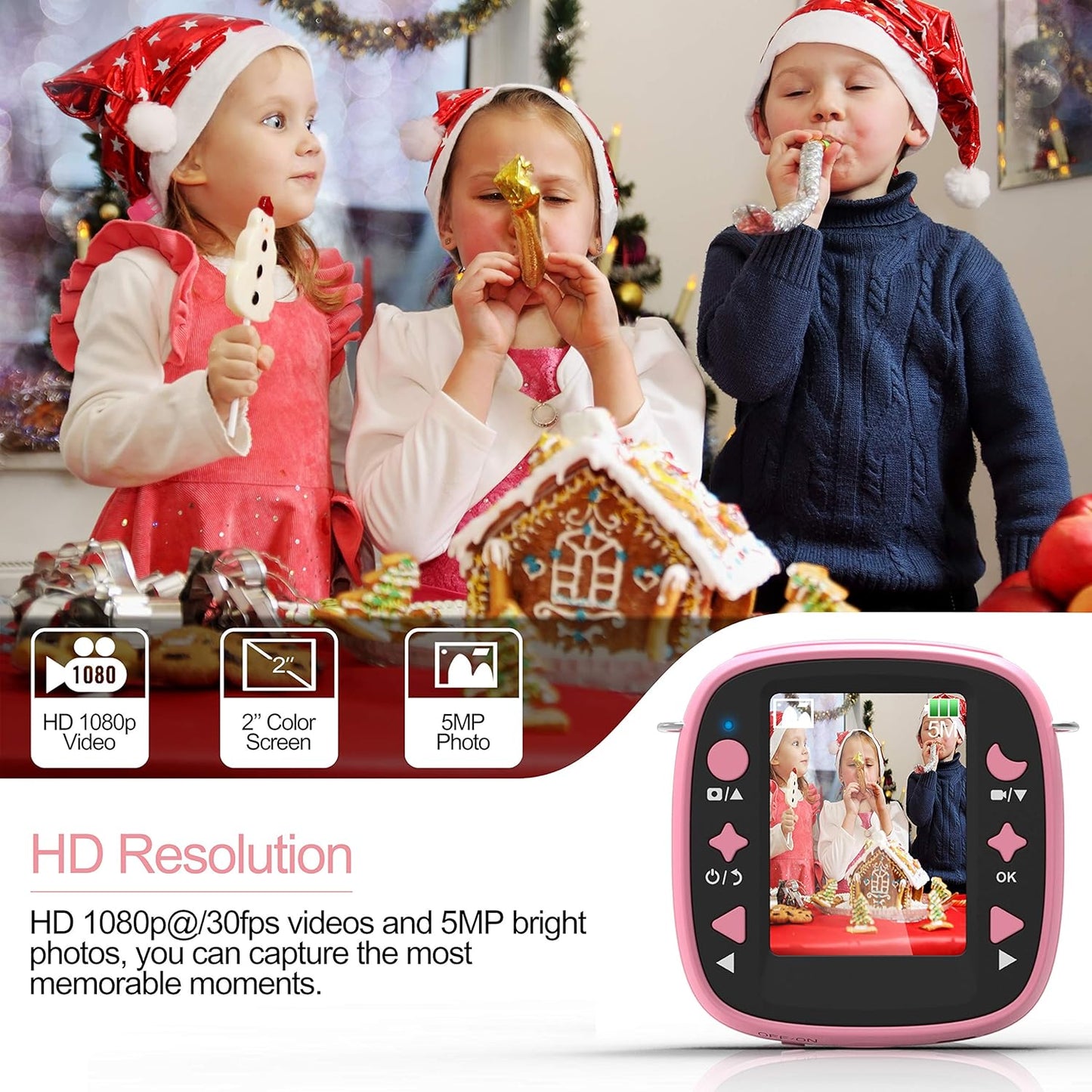 AKAMATE 1080P 4Games, 32GB Kids Action Camera Waterproof Video Digital Children Cam HD Sports Camera Camcorder for Boys