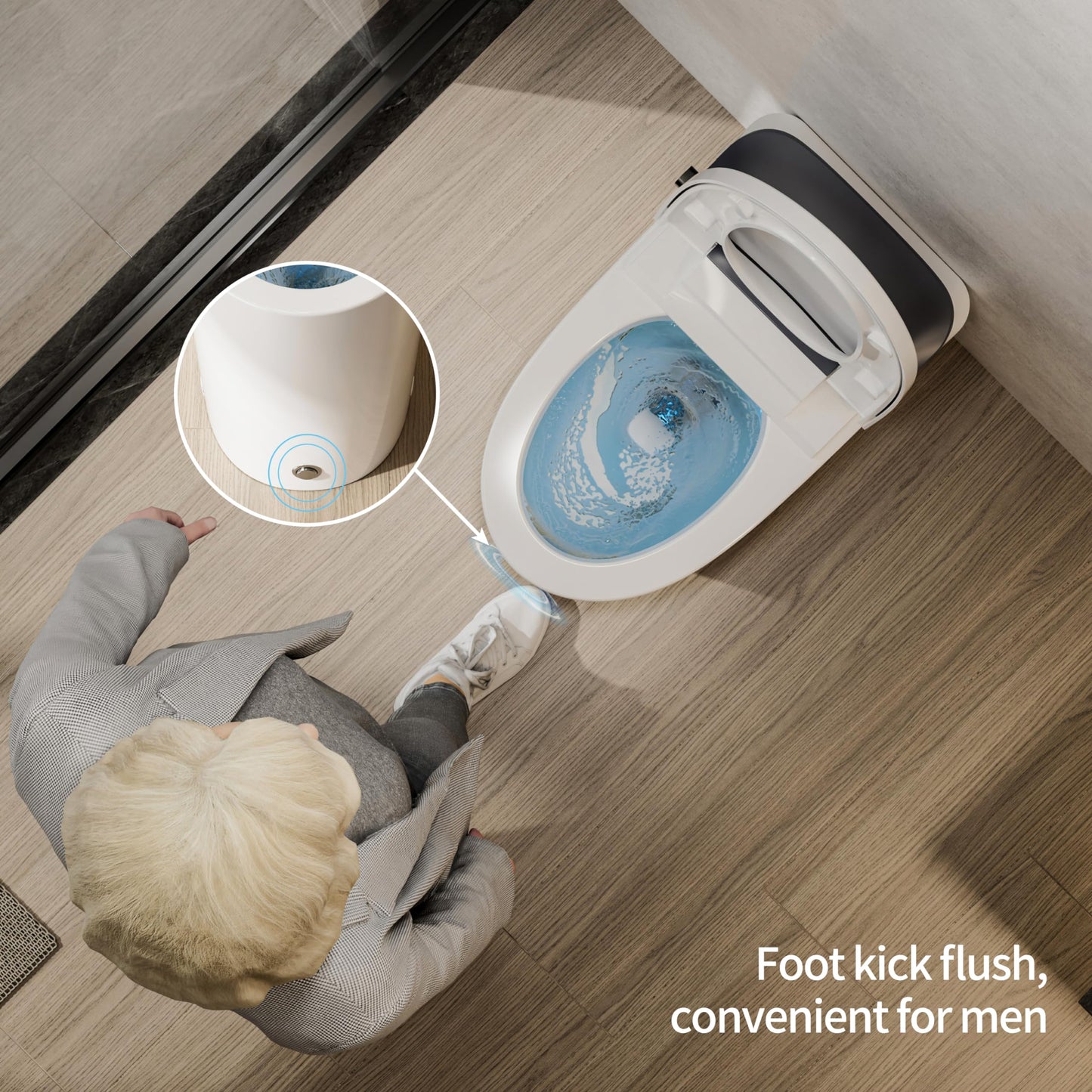 CASTA DIVA CD-W10V Non-electric Elongated Smart Toilet with Bidet, Map Flush 1000 Grams,ADA Comfort Height,Built-in Air Pressure-Assisted System for Power Flush,Soft Open and Close, 1.0GPF