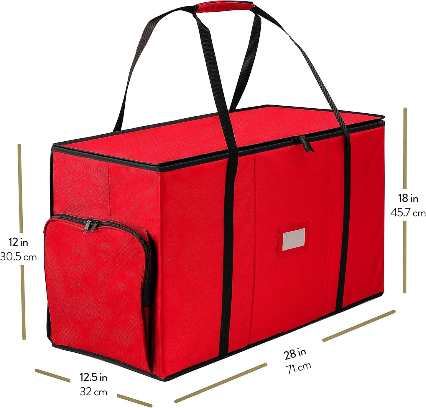 ZOBER Christmas Ornament Storage Box - Easy Access Removable Trays for 73 Ornaments - Red
