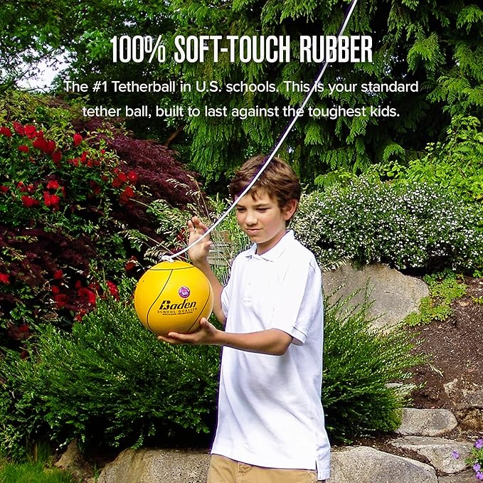 Baden School Quality Tetherball Set - Soft-Touch Tetherball Ball and Rope