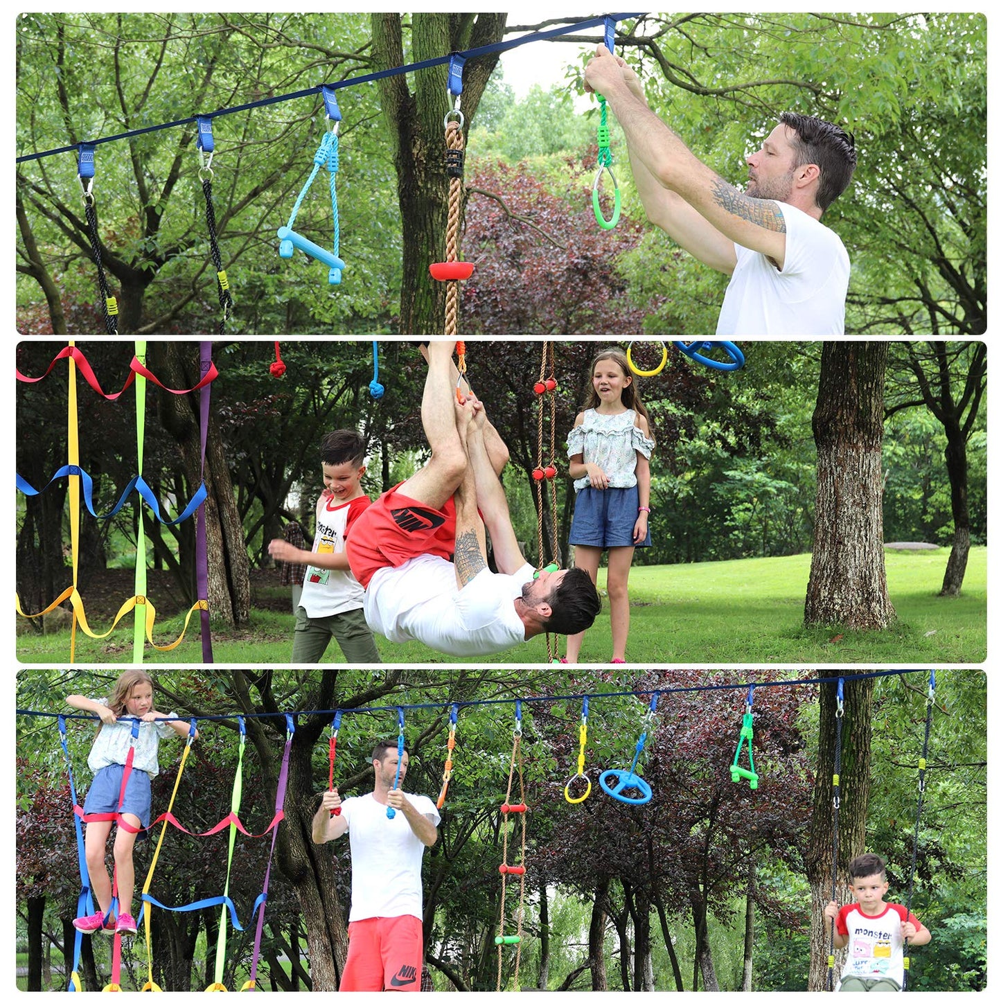 Rainbow Craft Ninja Slackline Buckle Straps - 8pc Removable Hanging Loops for Ninja Obstacle Course Training, Attaching Ninja Obstacle Accessories - Durable Buckle Straps - Blue Color