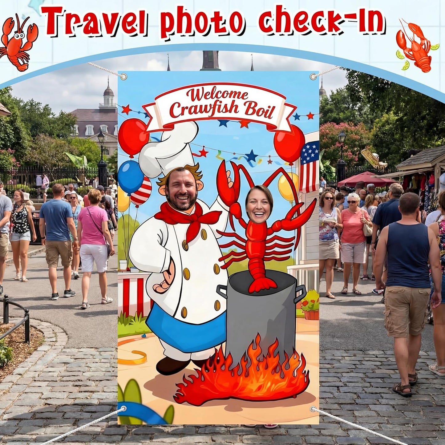 Baquler 6 3.6 Crawfish Boil Party Photo Prop x ft Crawfish Party Decoration Supplies Lobster Theme Selfie Backdrop