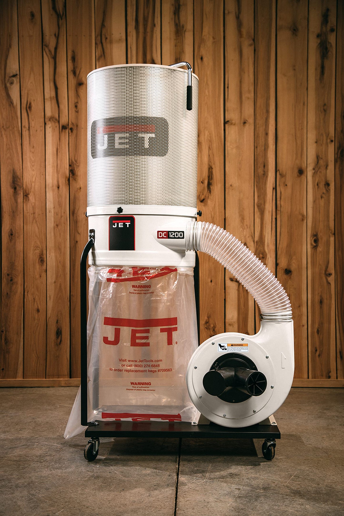 JET Vortex Cone Dust Collector, 2-Micron Canister Filter, 2 HP, 230/460V 3Ph (DC-1200VX-CK3)