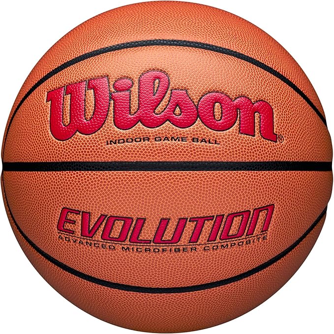 WILSON Evolution Indoor Game Basketballs - Size 5, Size 6 and Size 7