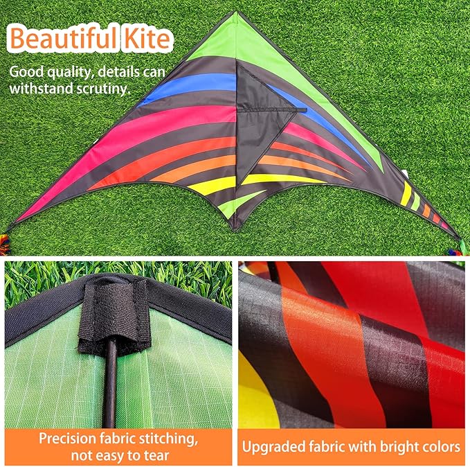 Mint's Colorful Life Delta Kite for Kids & Adults, Extremely Easy to Fly Kite, Best Kites for Beginner