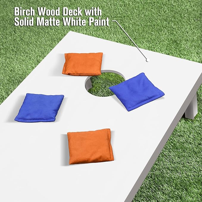 GoSports 4 ft x 2 ft Regulation Size Wooden Cornhole Boards Set - Includes Carrying Case and Over 100 Optional Bean Bag Colors
