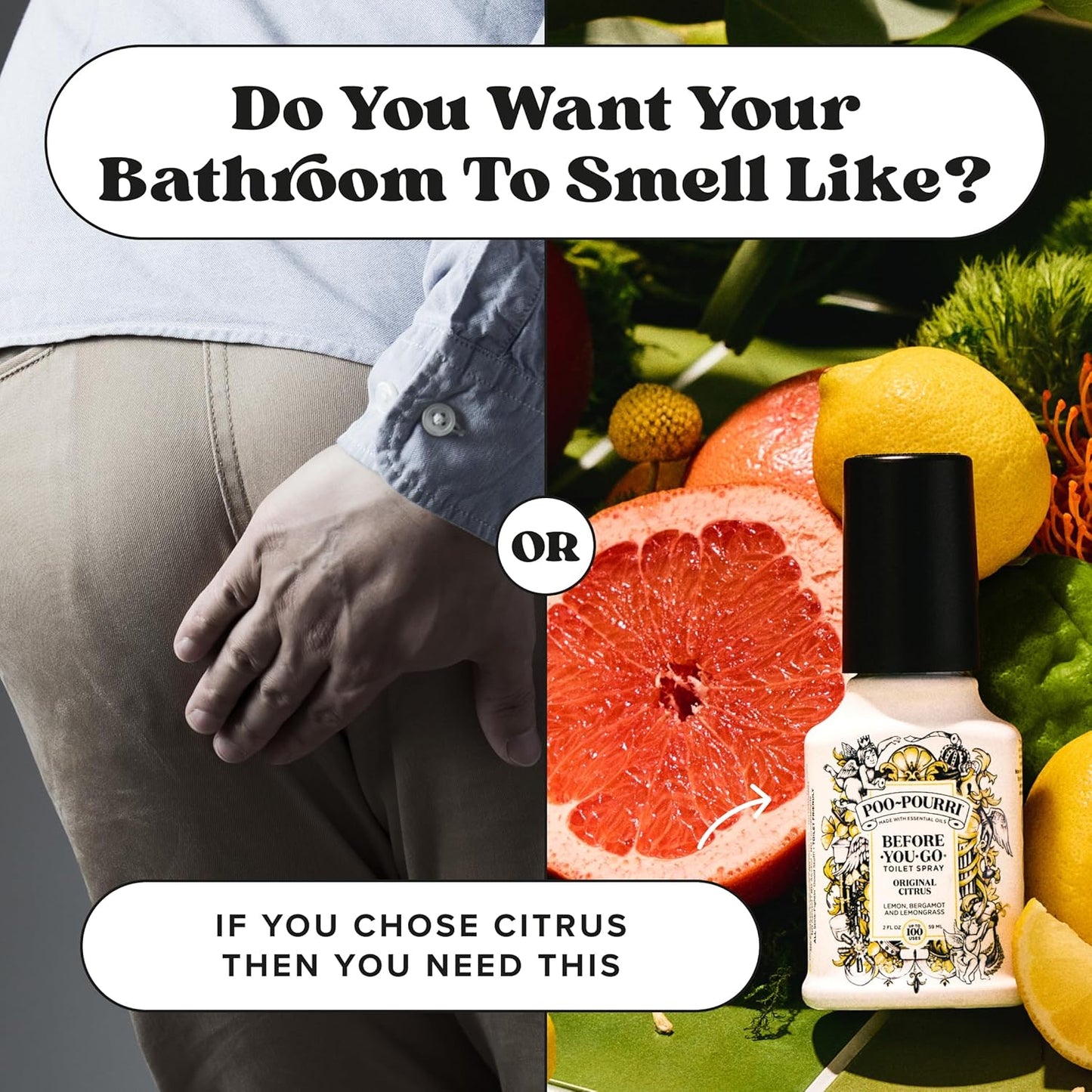 Poo-Pourri Before-You-Go Toilet Spray Bundle | Original Citrus 2 Fl Oz & Travel Size 1 Fl Oz