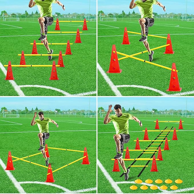 Hurdle Ladder Triangle Marker Cone Pad Disk Hurdle Multifunctional Set