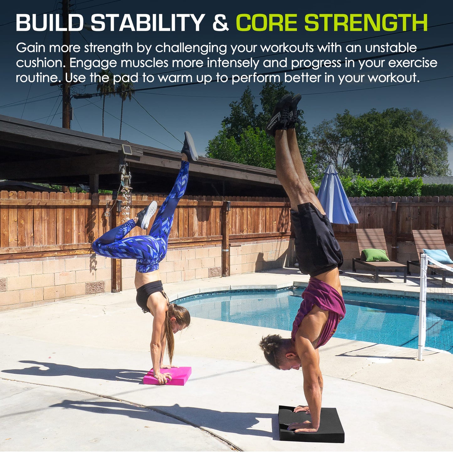 ProsourceFit Exercise Balance Pad – Large Cushioned Non-Slip Foam Mat & Knee Pad for Fitness, Stability Training, Physical Therapy, Yoga 15"x19", Black