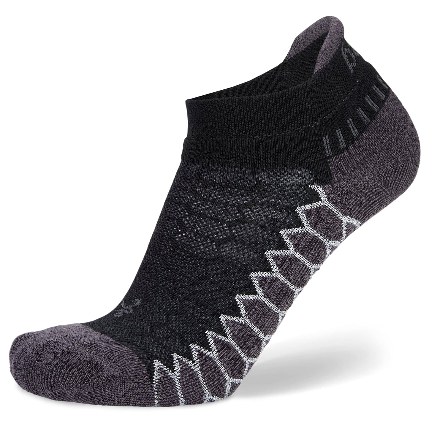 Balega Silver Compression Fit Performance No Show Athletic Running Socks for Men and Women (1 Pair), Black, Large