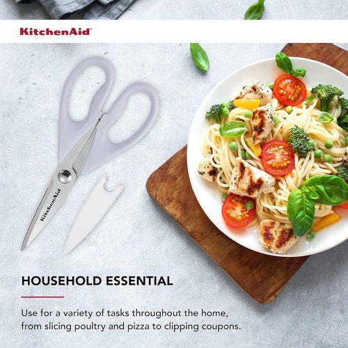 KitchenAid All-Purpose Kitchen Shears - Durable Stainless Steel Scissors with Soft Grip Handle | 8.72 Inch, Lavender Cream (Pack of 2)