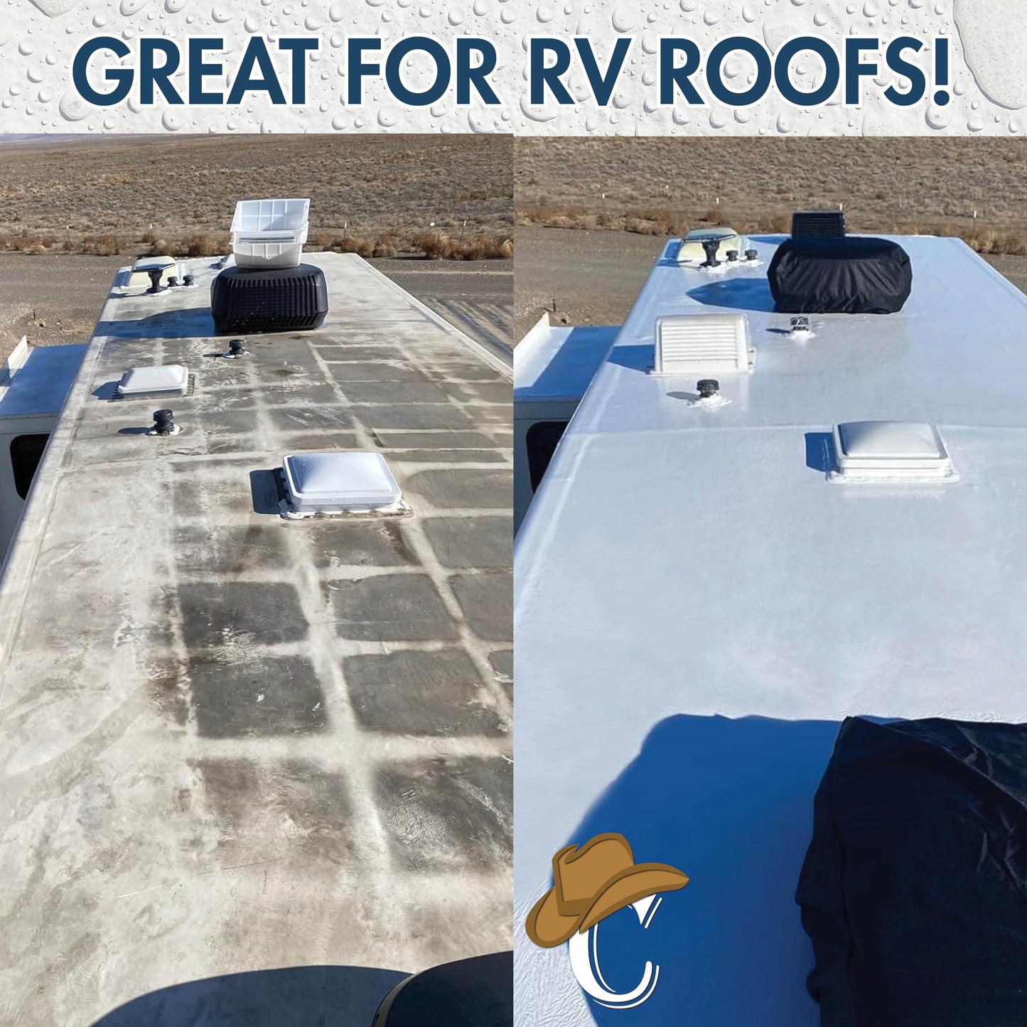 100% Silicone Roof Coating for RVs, Campers & Flat Roofs - Waterproof Seal for Leaks, Cracks & Seams - Ponding Water Resistant - 4.75 Gallon White