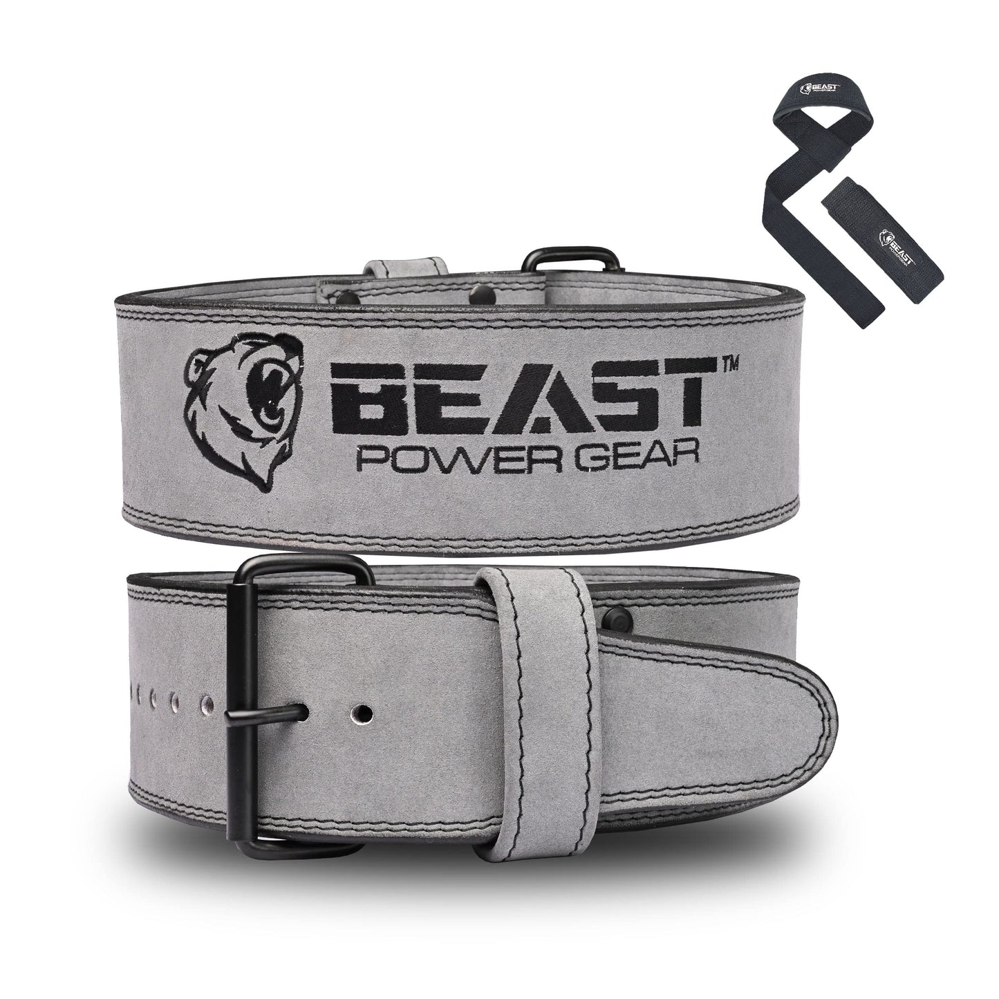 Beast Power Gear Weight Lifting Belts - Free Strap 4” Wide 10mm Thick for Weightlifting Bodybuilding Powerlifting Belt Superior Back Support Gym Belts for Men Women
