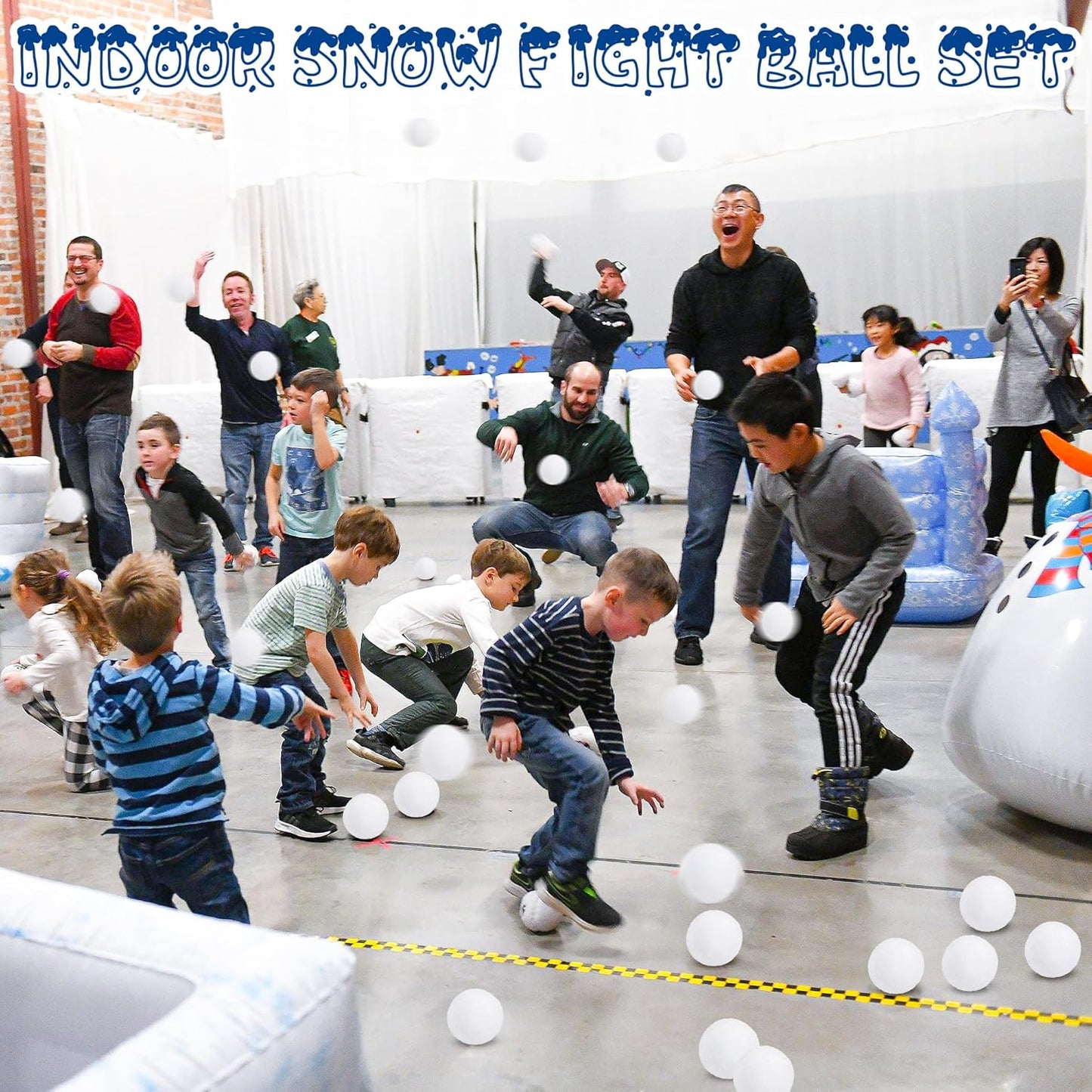 Skiennix Fake Snow Balls - Soft Plush Indoor & Outdoor Snowball Fight Set | 120 Pack for Kids & Family Fun