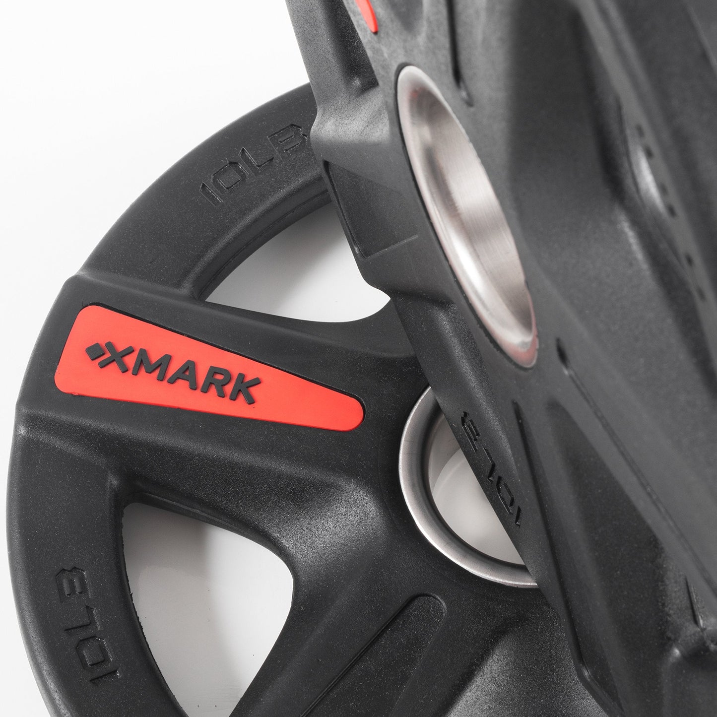 XMARK TEXAS STAR Olympic Weights, 45 lb Pair of Rubber Coated Olympic Weight Plates, Olympic Barbell Weights, Plates for Weight Lifting, Weight Set for Home Gym