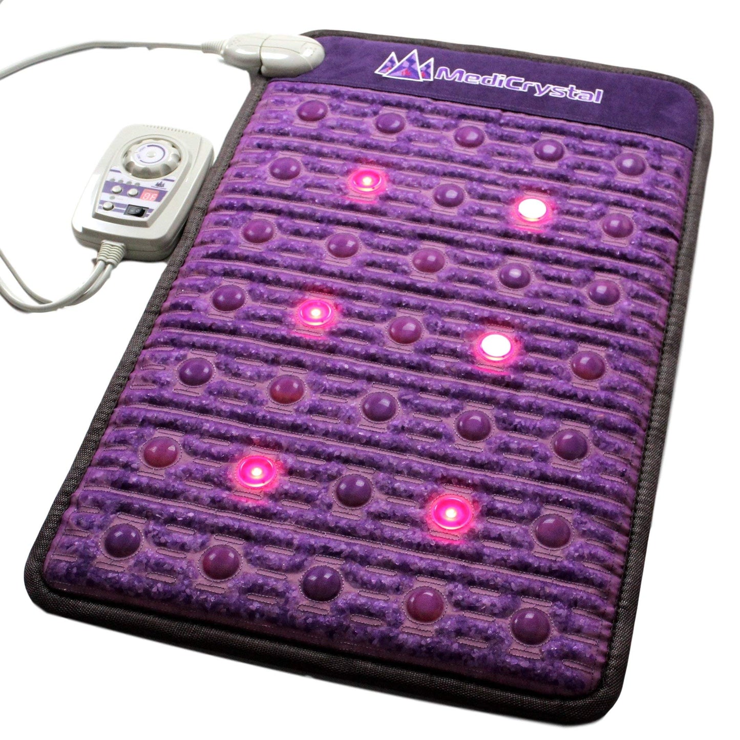 MediCrystal Far Infrared Amethyst Mat - Natural Agates + Photon Red Lights - FDA Registered - Negative Ion - Heating Pad (Mini 32" L x 20”W)