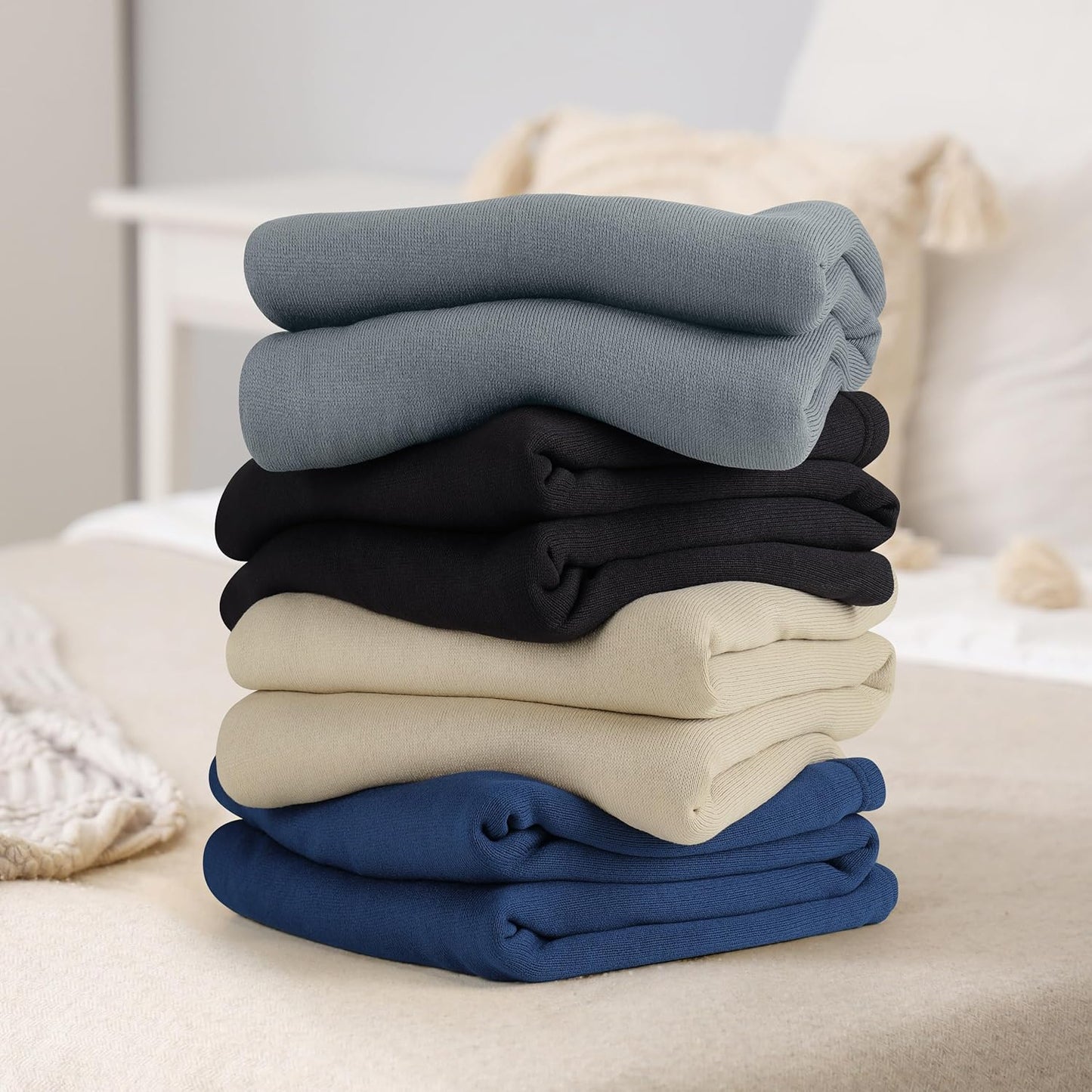 Utopia Bedding Knit Blanket - Soft Lightweight Jersey | Queen Size 90x90 Inches, Grey