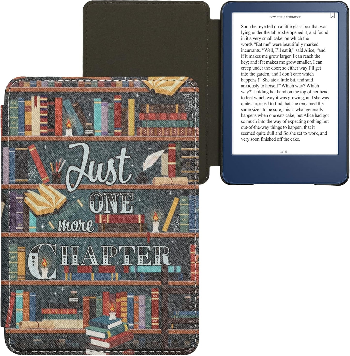 kwmobile (2022/2024) Case Compatible with Amazon Kindle Case - eReader Cover - Library Motto Multicolor