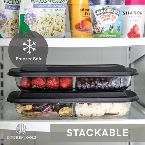 Divided Glass Casserole Baking Dish Set by [Brand Name] - 2.3 Qt Rectangular Oven-to-Table Lasagna Pan | 2-Pack