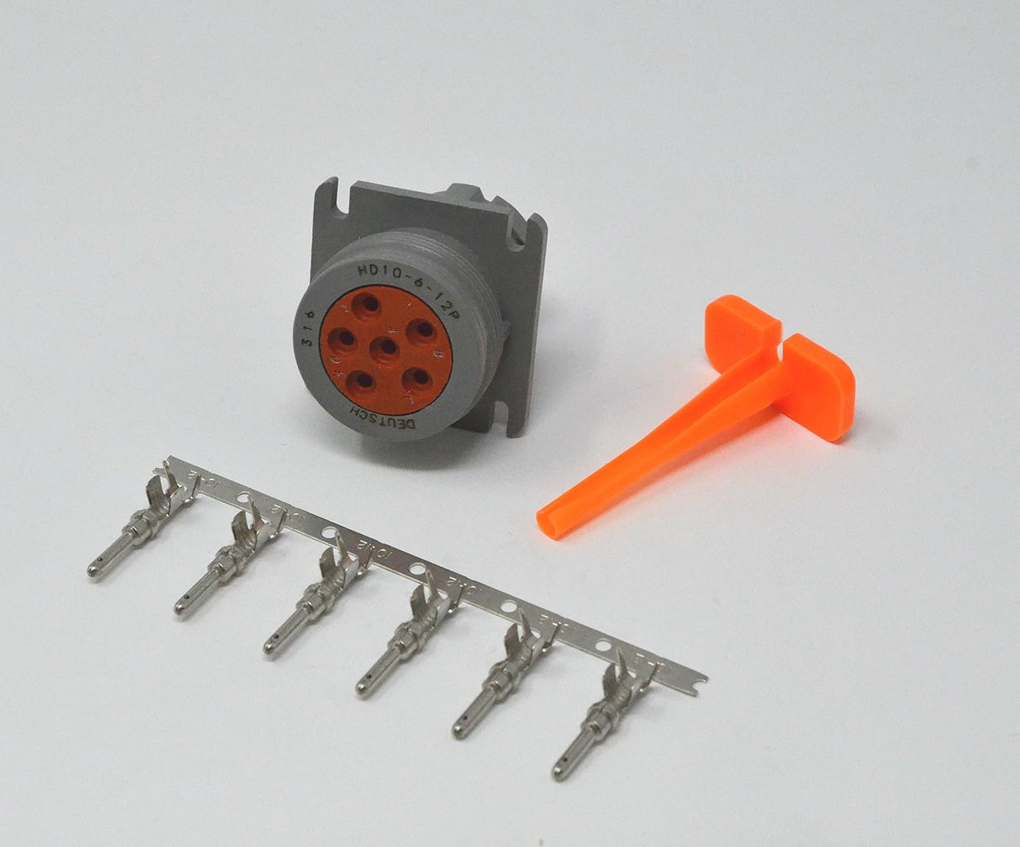 Deutsch HDP10 6-pin 10-12 Male Diagnostic Connector kit, AWG Stamped Contacts
