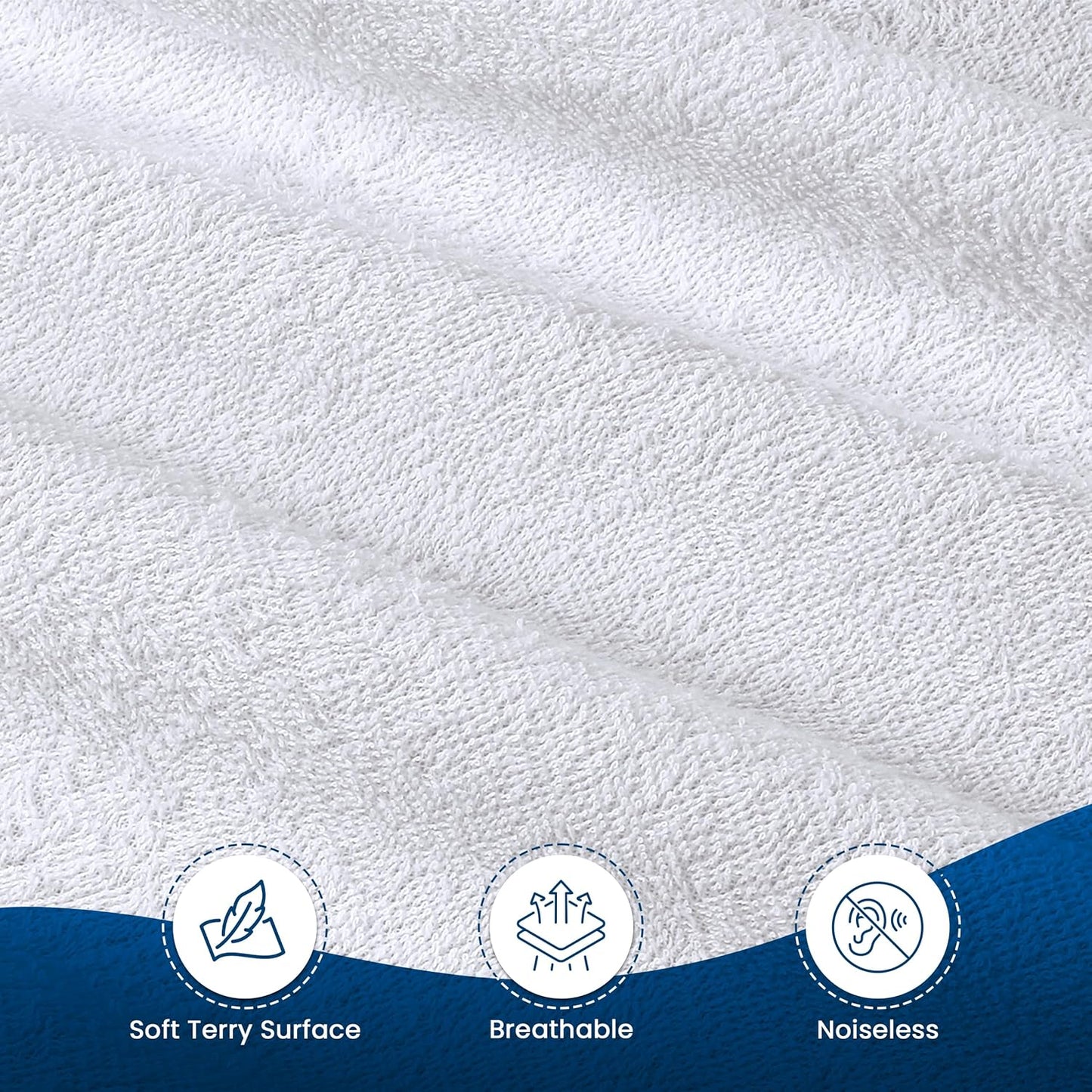 Twin Size Mattress Protector Waterproof 14 Pack, Premium 200 GSM Terry Mattress Cover, Soft & Breathable Bed Cover, Fitted Sheet Style Stretchable Deep Pockets 15" by Utopia Bedding (White)