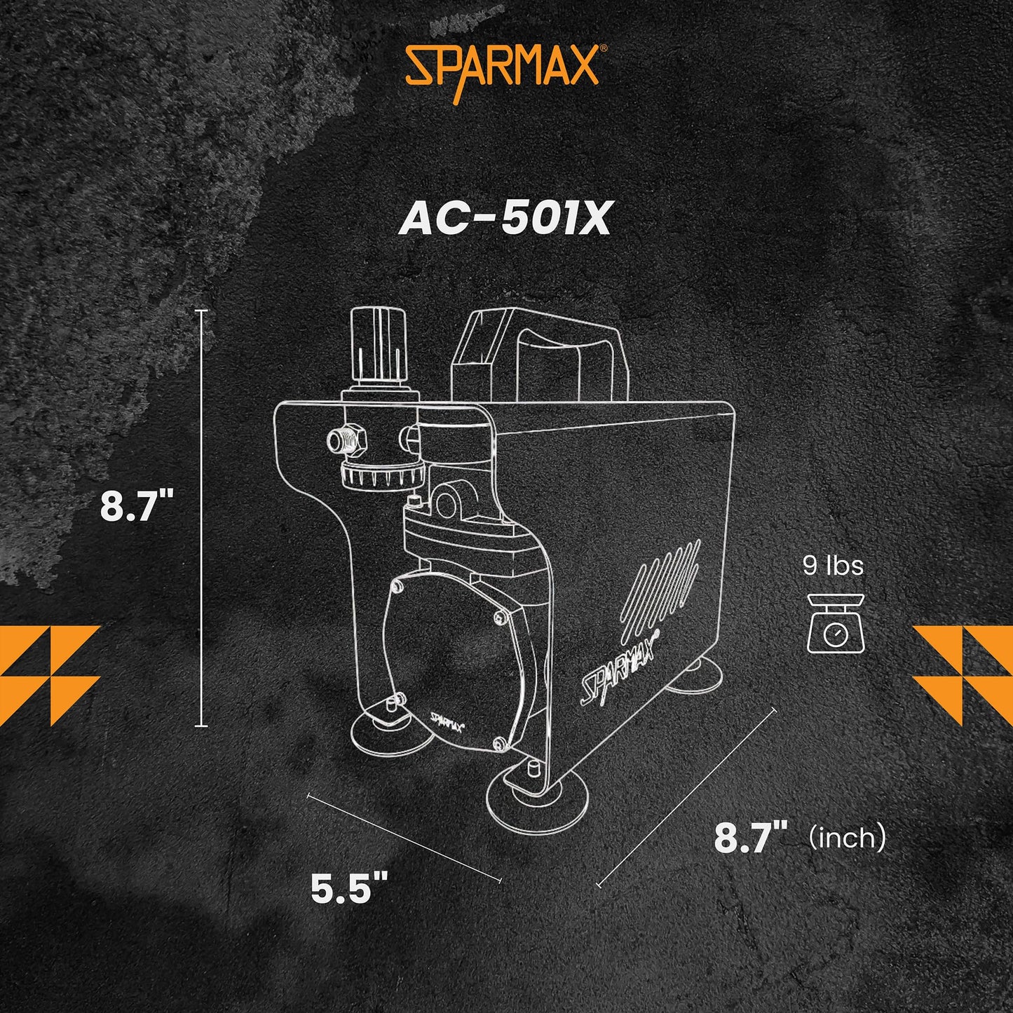 AC-501X Quiet Airbrush Compressor Oil-Less Piston, Portable Mini Air Compressor with Regulator, Gauge, Moisture Trap, 2M Braided Hose & Airbrush Holder For Painting, Crafts, Cake Decorating & Models