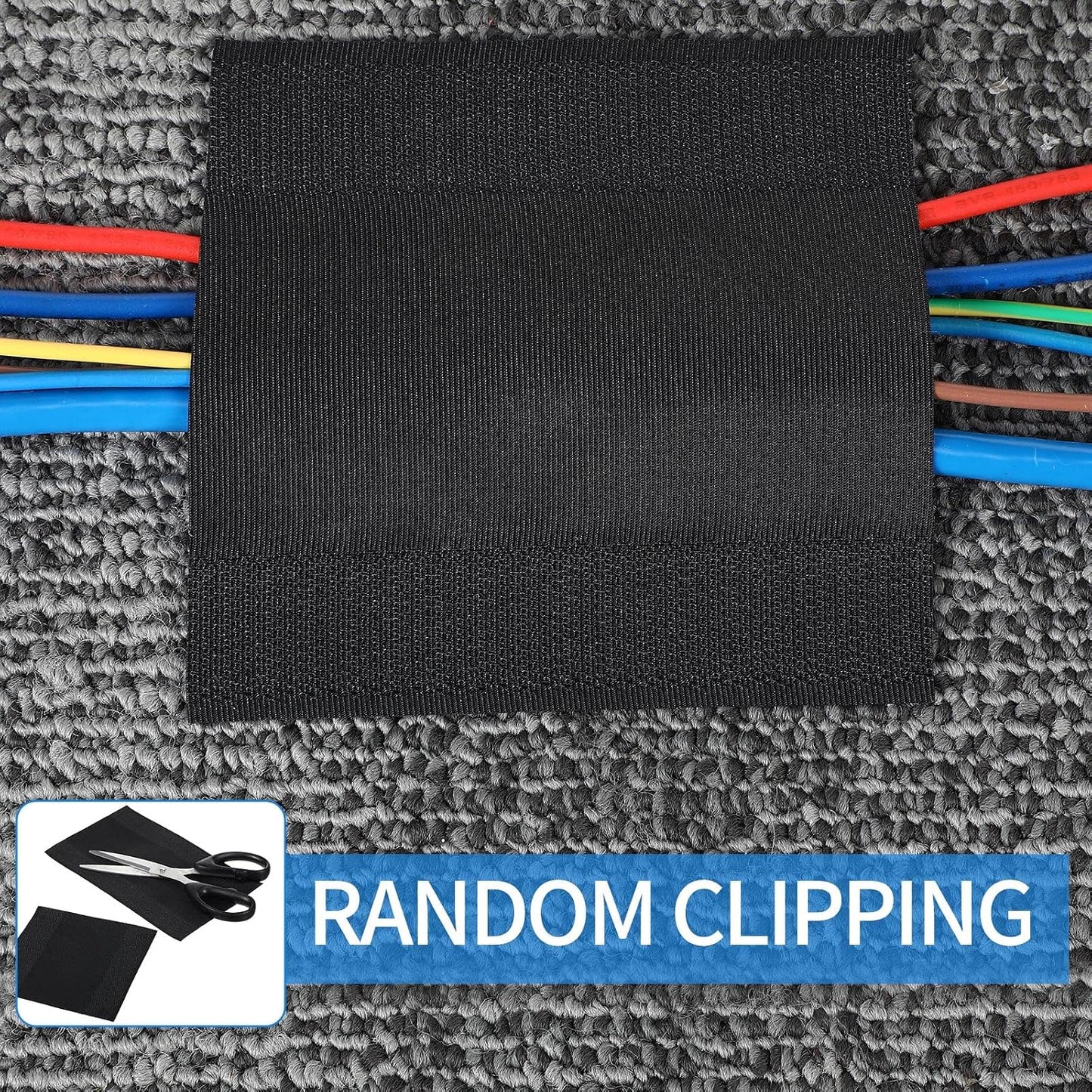 WILLBOND Commercial Carpet(Black,39.37 Carpet Cord Cover Cable Grip Floor Cover Cable Protector Management Only