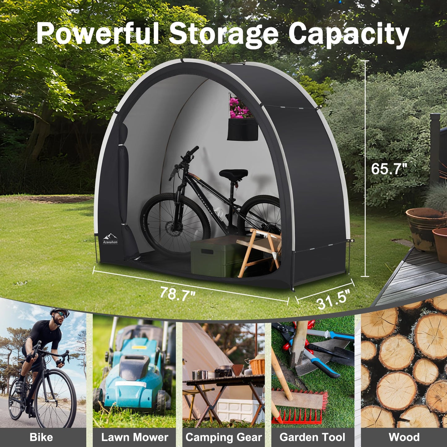 Bike Storage Shed Tent, Waterproof Outdoor Storage Shed for Bicycle, Easy Setup, Portable Storage Tent for Motorcycle,Garden Tools,Lawn Mower