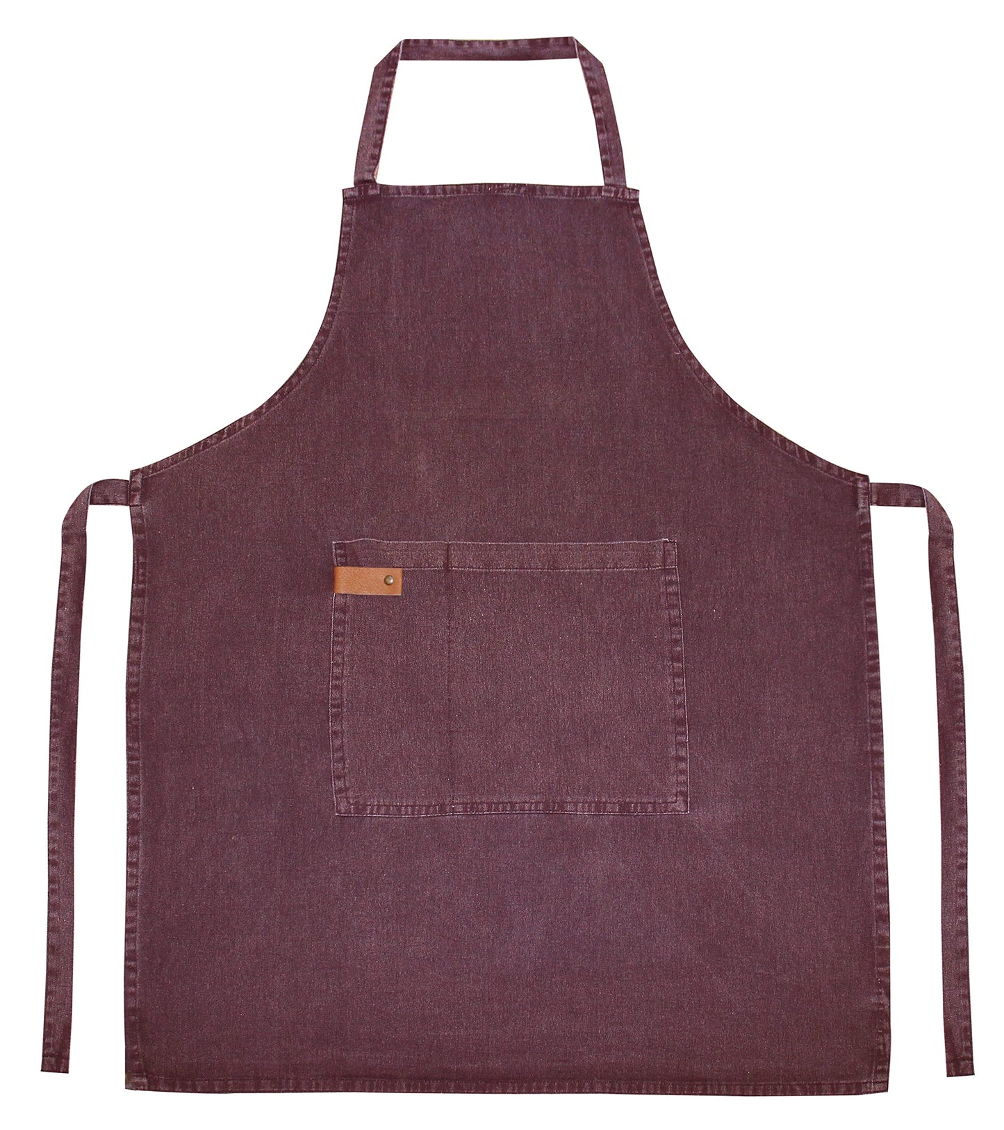 AKCOT 100% Cotton washed Apron with Pocket and Adjustable Neck with Long Ties Apron 25" X 31" for Women Men Chef Cooking, Baking, Gardening, Brown